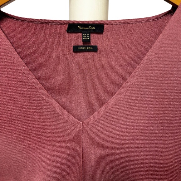 Massimo Dutti | Women's V-Neck Knit Sweater Top - Picture 4 of 7